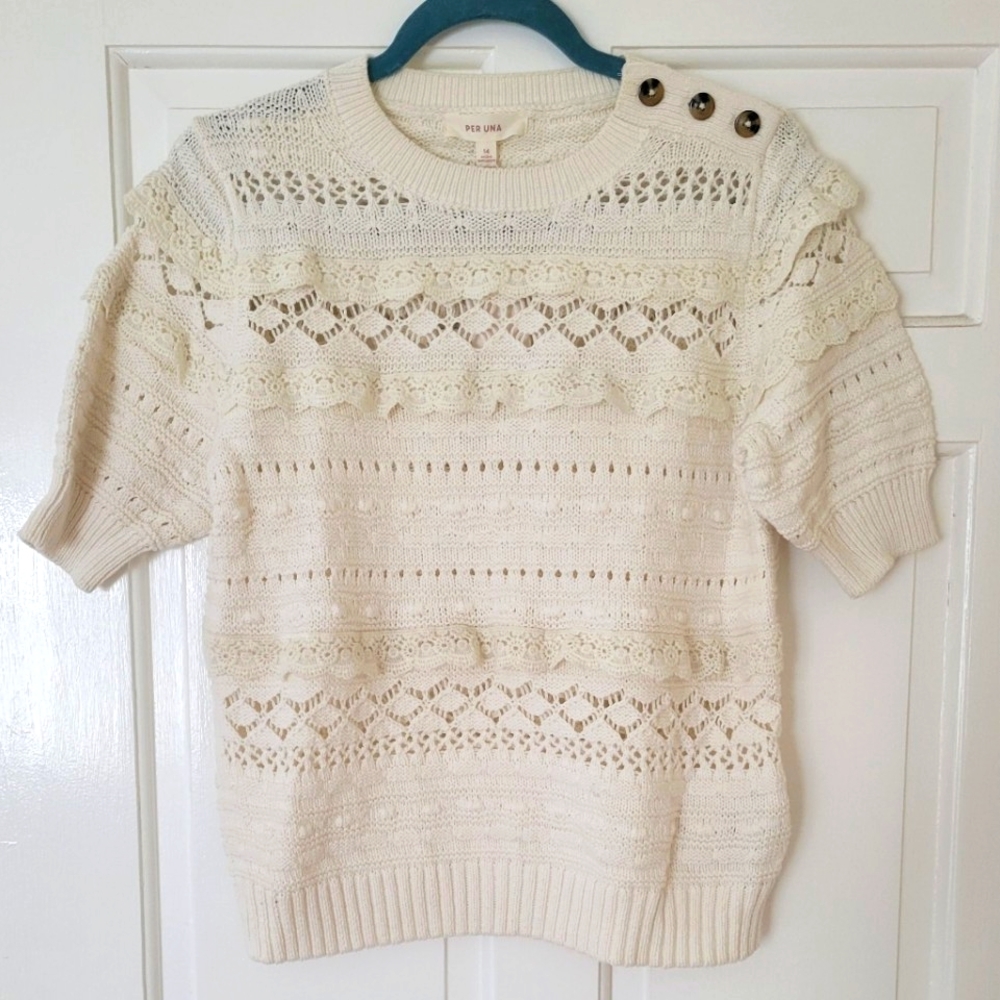 Lace knit sweater